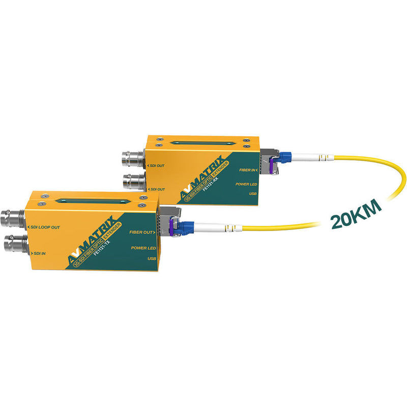 AV Matrix 3G-SDI Fiber Optic Extender (12.4 Miles)