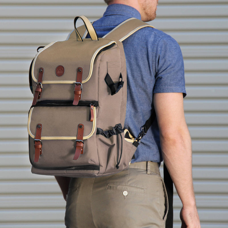 GOgroove DSLR Camera Backpack (Tan)