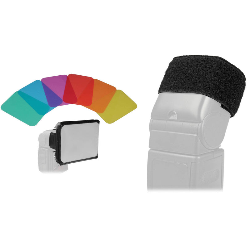 Vello Universal Softbox with Colored Gels and Cinch Strap Kit (Small)