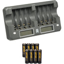 Watson MX AA NiMH Batteries and 8-Bay Rapid Charger Kit