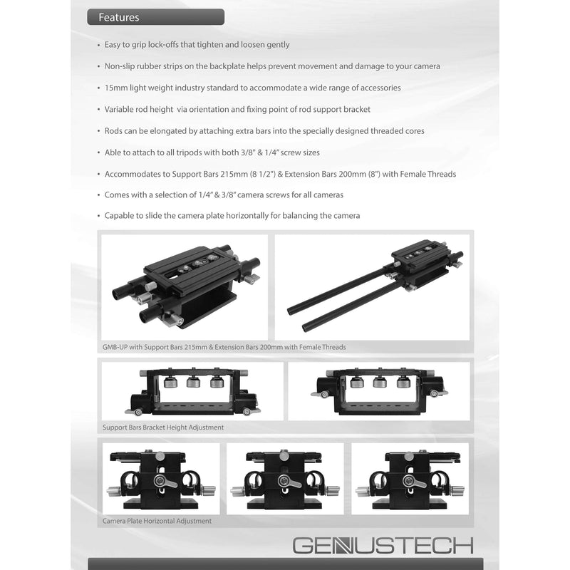 Genustech Universal Adapter Bar System with 15mm Rods