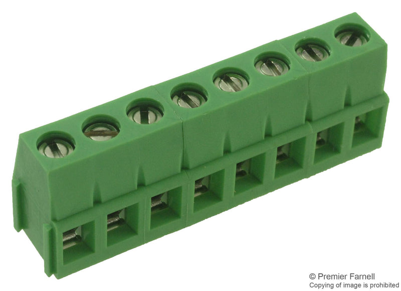 MULTICOMP MC24365 TERMINAL BLOCK EUROSTYLE, 8 POSITION, 26-12AWG