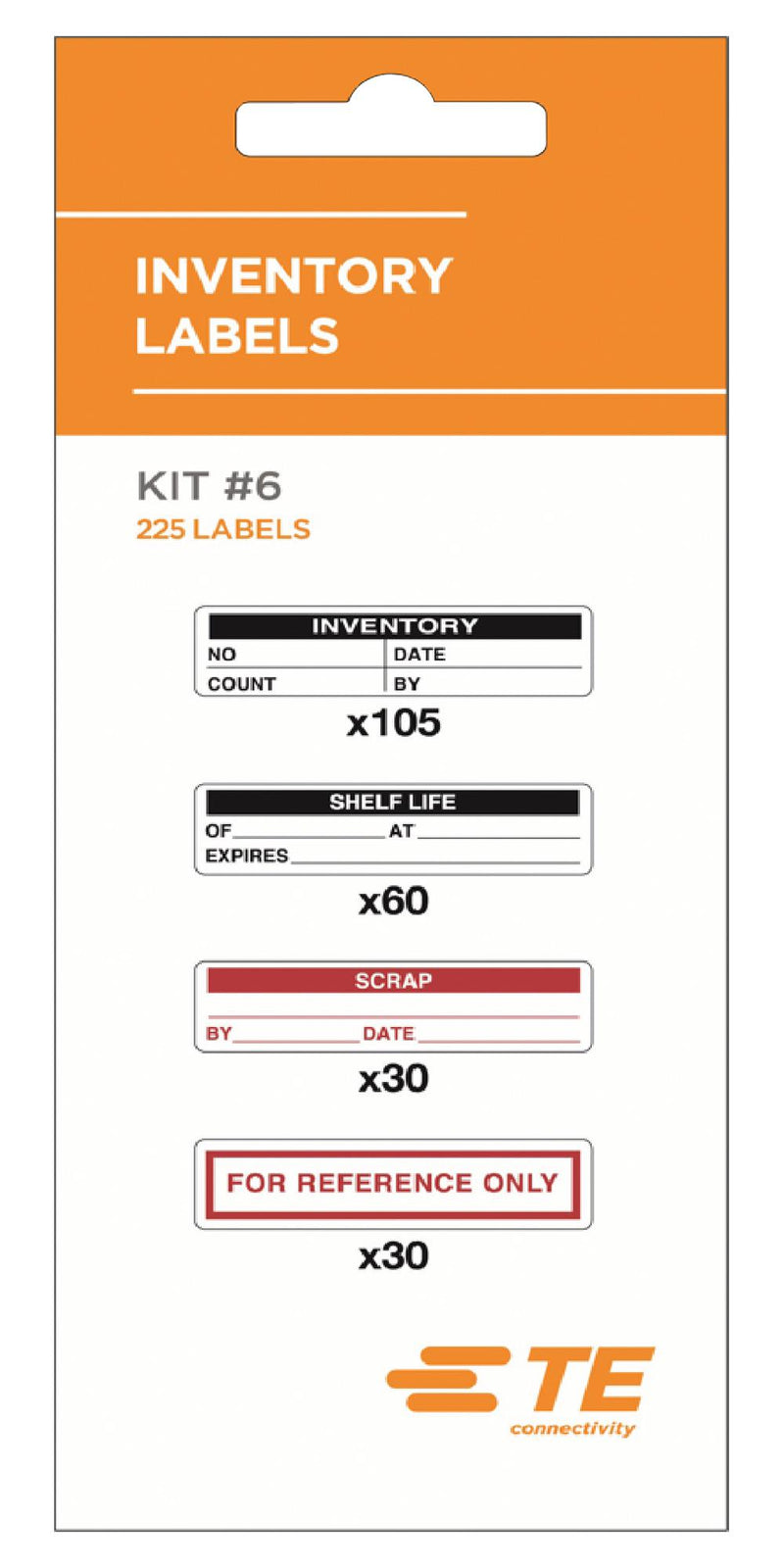 TE Connectivity 2404300-1 Label Inventory Die-Cut 12.7 mm 50.8 PVC Calibration