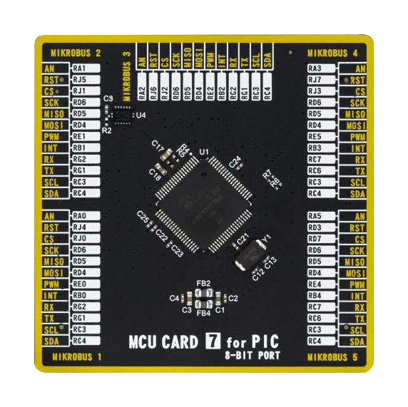 Mikroelektronika MIKROE-4042 Add-On Board Mikroe MCU Card 7 PIC18F PIC18F85J50 2 x 168 Pin Mezzanine Connector New