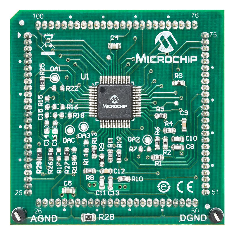 Microchip MA330050-2 Evaluation Board dsPIC33CK64MP105 MCU Plug-In Module Internal Op-Amp