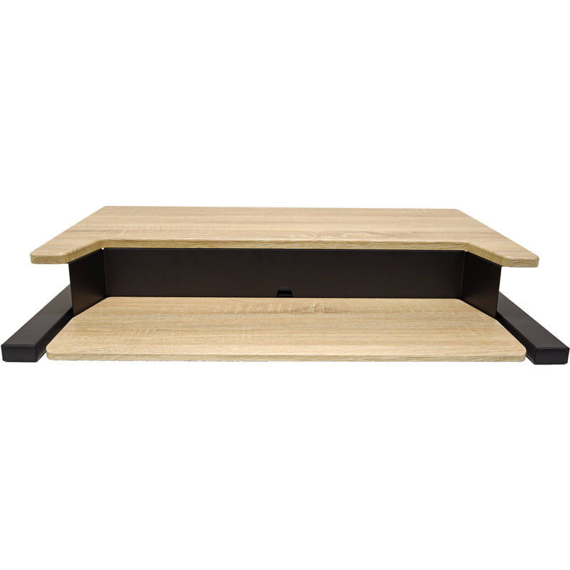 Luxor Two-Tier Pneumatic Standing Desk Converter (White Oak)