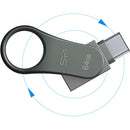 Silicon Power 64GB Mobile C80 USB 3.0 Flash Drive (Titanium)