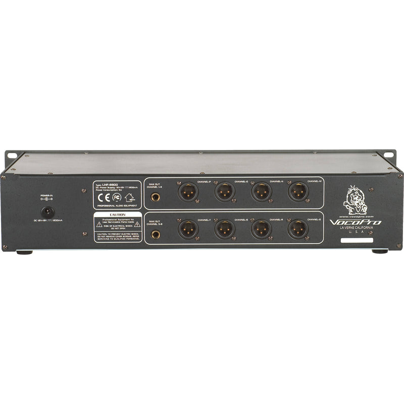 VocoPro UHF-8800-XL - 8-Channel UHF Wireless Handheld Microphone System with XLR Cables, Mic Stands, and Carrying Bag (Band: 900 MHz)