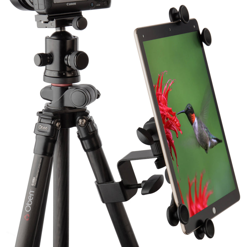 Auray IPU-108 Universal Tablet Mount with Clamp-On and Thread Adapters for Mic Stands, Light Stands, and Tripods