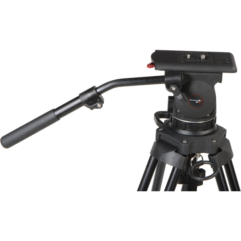 Cartoni Focus 12, 2-Stage Aluminum 100mm Smart Stop Tripod,Smart Lock Mid-Level Spreader, Pan Bar Soft Ca