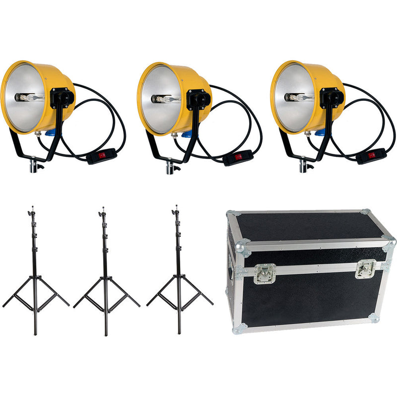 CAME-TV 2000W/220V Yellow Head Continuous Video Studio Photo Light (3-Pack)