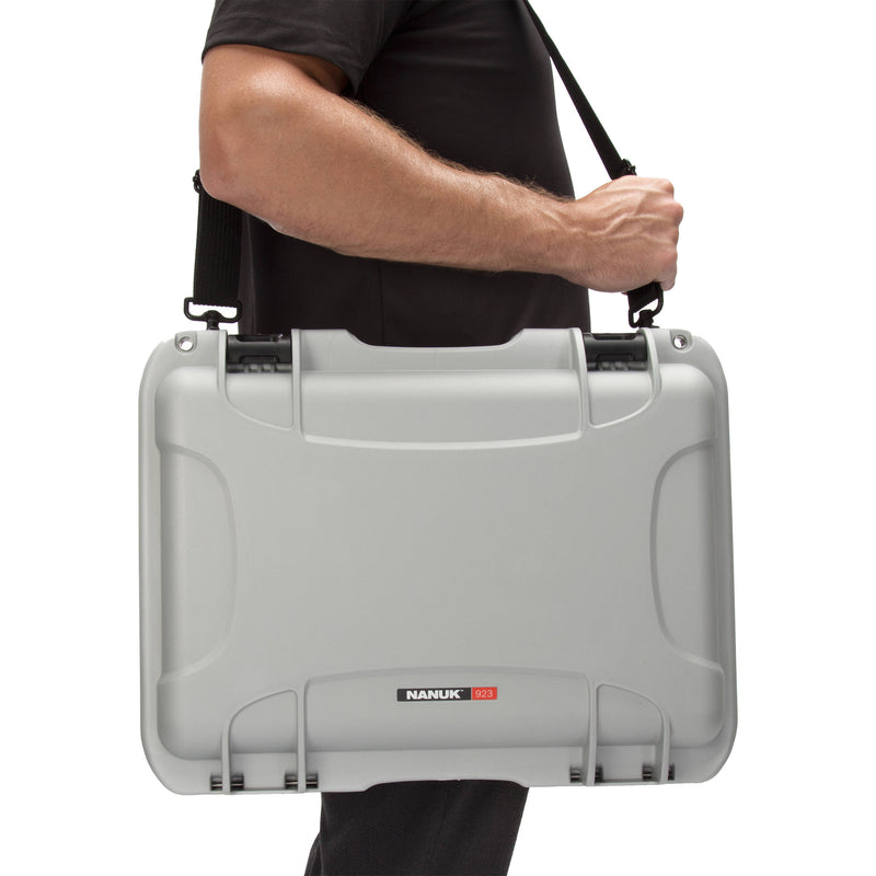 Nanuk Hard Case with Sleeve & Shoulder Strap for 15" Laptop (Silver)