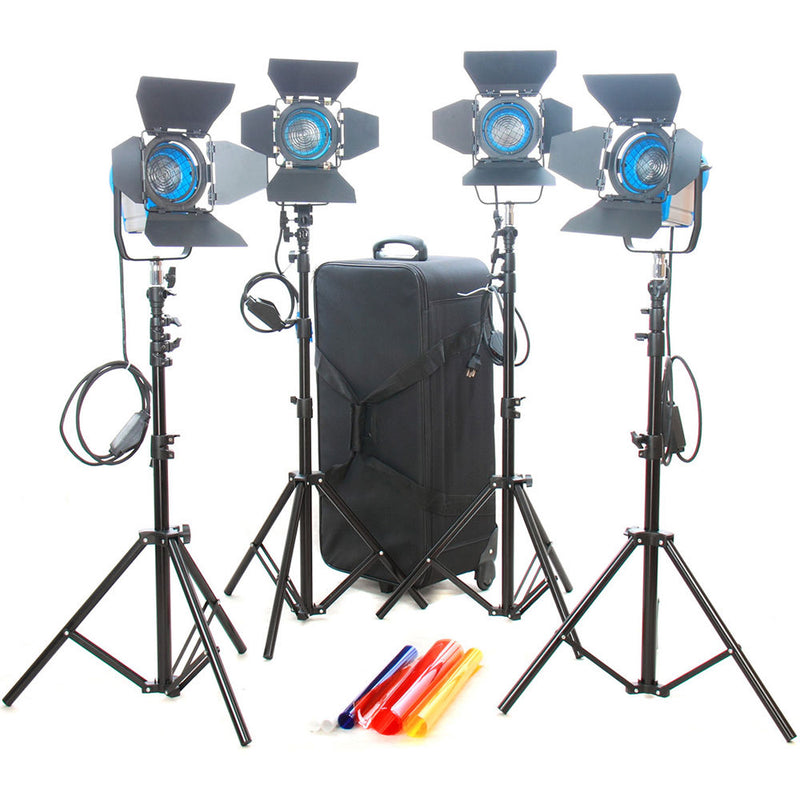 CAME-TV 4 x 300W Fresnel Tungsten Continuous Video Spot Light Kit