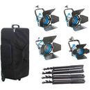 CAME-TV 4-Piece Fresnel Tungsten Light Set (1 x 650W, 2 x 300W, & 1 x 150W)