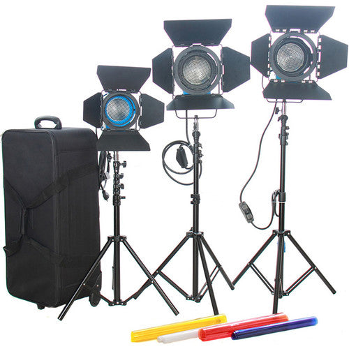 CAME-TV Fresnel Tungsten Studio Spotlights (2 x 1000W, 1 x 650W)