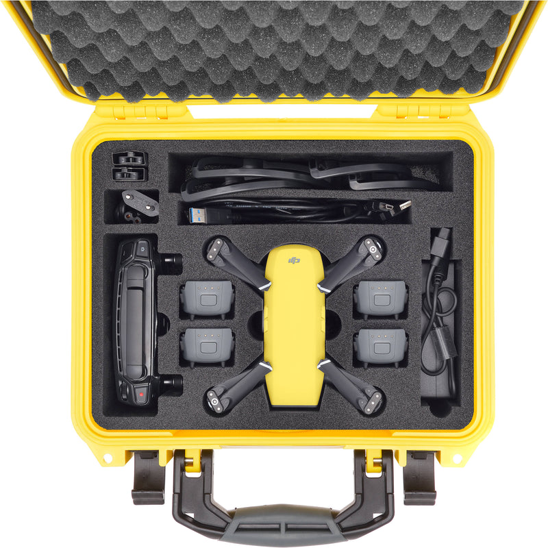 HPRC HPRC2300 Case with Custom Foam for DJI Spark Fly More Combo Kit (Yellow)