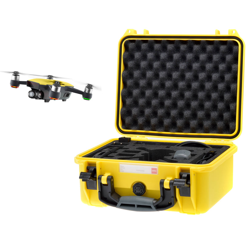 HPRC HPRC2300 Case with Custom Foam for DJI Spark Fly More Combo Kit (Yellow)