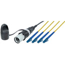 Camplex 4-Ch opticalCON QUAD LITE to 4 LC Single-Mode Fiber Tactical Patch Cable (1')