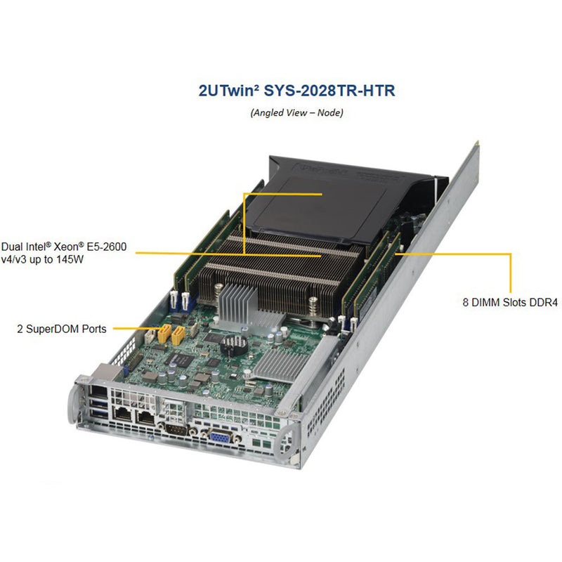Supermicro SuperServer 2028TR-HTR with Four Hot-Pluggable Systems (2 RU, Black)