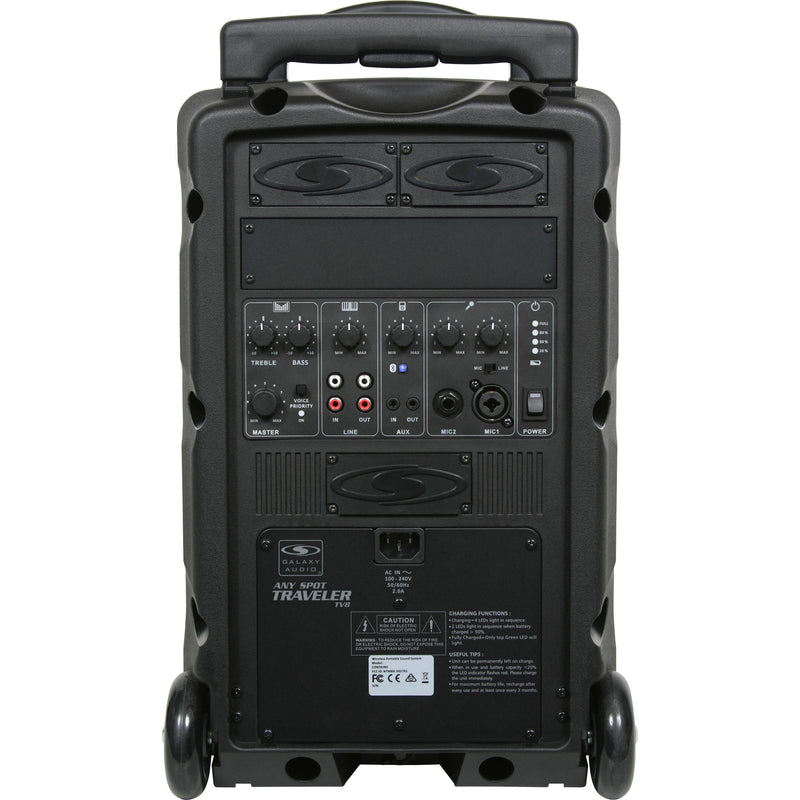 Galaxy Audio TV8 Traveler Series 8" 2-Way 120W Portable All-In-One Bluetooth-Enabled PA System