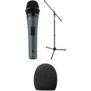 Polsen HDM-16-S Handheld Dynamic Mic with Stand and Windscreen Kit