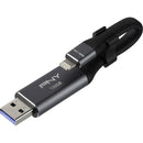 PNY Technologies DUO LINK USB 3.0 OTG Flash Drive for iPhone & iPad (128GB)