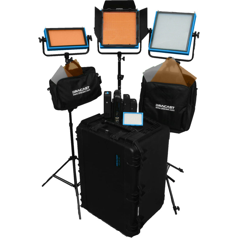 Dracast ENG Bi-Color 4-Light Kit with Sony V-Mount Battery Plates