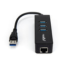 Rocstor 3-Port External Portable USB 3.0 Hub with Gigabit 10/100/1000 Ethernet