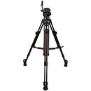 Cartoni Focus 12, 2-Stage Carbon Fiber 100mm Smart Stop Tripod, Smart Lock Mid-Level Spreader, Pan Bar S