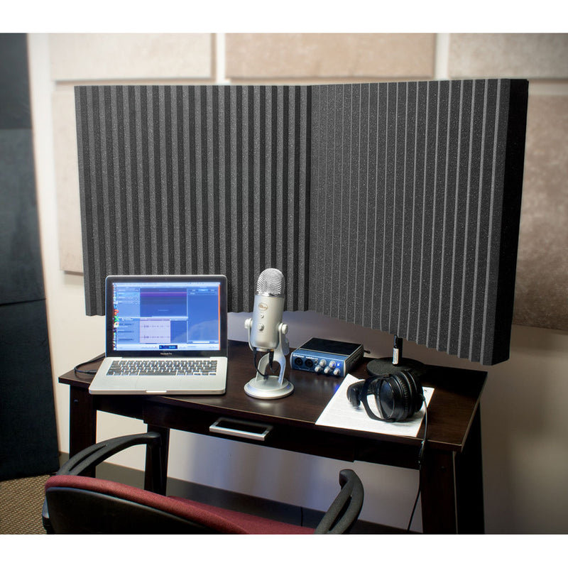Auralex DeskMAX Stand-Mounted Acoustic Panels (Charcoal, Set of 2)