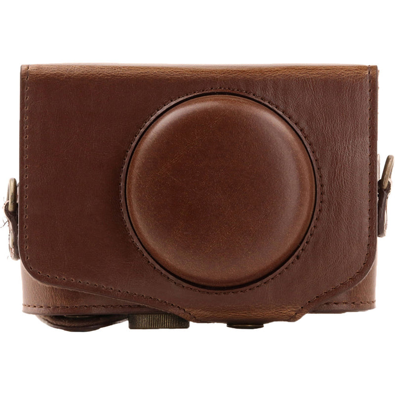 MegaGear Ever Ready Leather Camera Case for Canon PowerShot SX730 HS (Dark Brown)