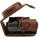 MegaGear Ever Ready Leather Camera Case for Canon PowerShot SX730 HS (Dark Brown)