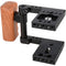 CAMVATE BlackMagic Pocket Cinema Camera Cage with Wooden Grip Handle