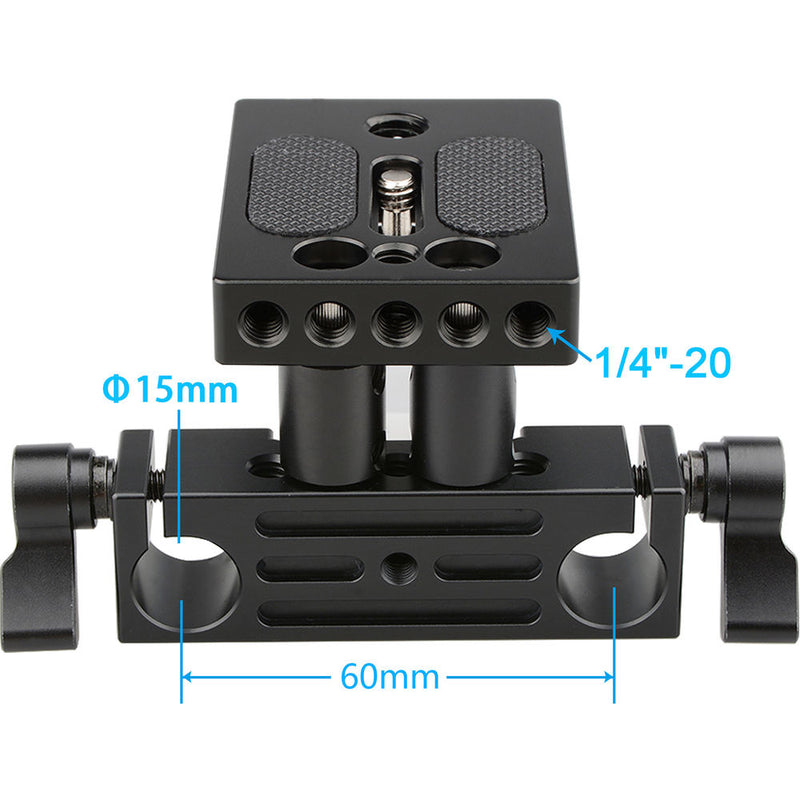 CAMVATE DSLR Baseplate Mount with Railblock Height Riser