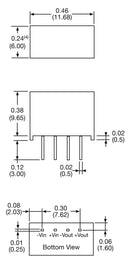 XP Power IE1205S-H Isolated Through Hole DC/DC Converter 3kV Isolation ITE 1:1 1 W Output 5 V 200 mA