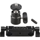 CAMVATE 15mm Rod Clamp Railblock for 15mm DSLR Rail Rig Rod Support System with 1/4" Hot Shoe Mount Mini Ball Head & Flash Bracket Holder Screw