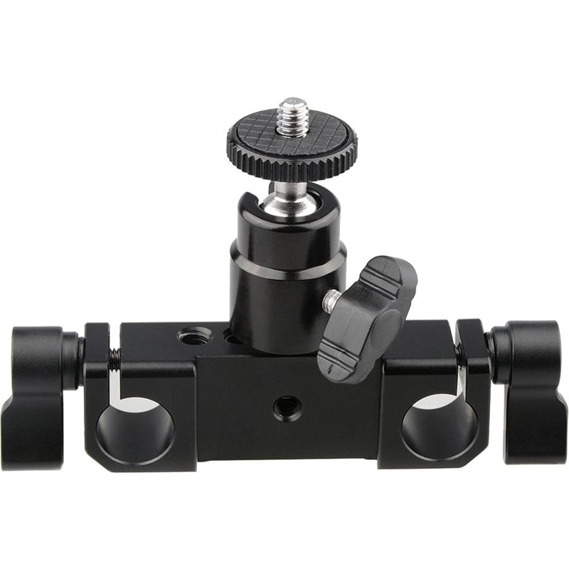 CAMVATE 15mm Rod Clamp Railblock for 15mm DSLR Rail Rig Rod Support System with 1/4" Hot Shoe Mount Mini Ball Head & Flash Bracket Holder Screw
