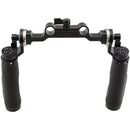 CAMVATE 15mm Rod & Black Leather Handle Shoulder Mount Rig with ARRI Rosette for DSLR Camera