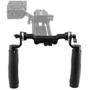 CAMVATE 15mm Rod & Black Leather Handle Shoulder Mount Rig with ARRI Rosette for DSLR Camera