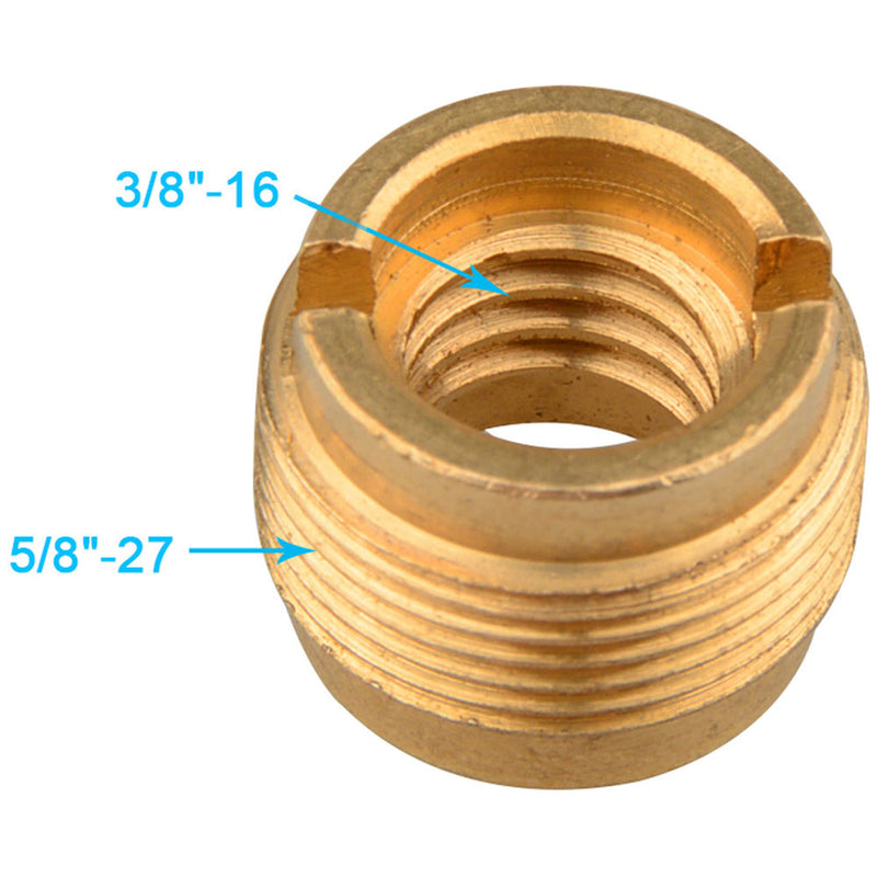 CAMVATE 3/8"-16 Female to 5/8"-27 Male Thread Adapter for Microphone Mounts & Stands (Gold Brass, 2-Pack)