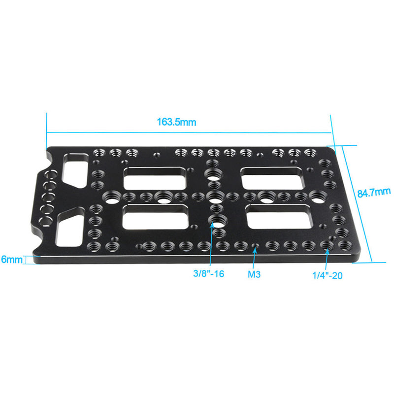CAMVATE Multi-Purpose Mounting Cheese Plate with Railblock (Black Levers)