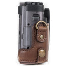 MegaGear Ever Ready Leather Camera Case for Panasonic LUMIX DC-ZS70 and DC-TZ90 (Dark Brown)