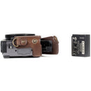 MegaGear Ever Ready Leather Camera Case for Panasonic LUMIX DC-ZS70 and DC-TZ90 (Dark Brown)