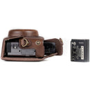 MegaGear Ever Ready Leather Camera Case for Panasonic LUMIX DC-ZS70 and DC-TZ90 (Dark Brown)
