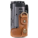 MegaGear Ever Ready Leather Camera Case for Panasonic LUMIX DC-ZS70 and DC-TZ90 (Light Brown)