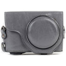 MegaGear Ever Ready Leather Camera Case for Panasonic LUMIX DC-ZS70 and DC-TZ90 (Gray)