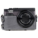 MegaGear Ever Ready Leather Camera Case for Panasonic LUMIX DC-ZS70 and DC-TZ90 (Gray)