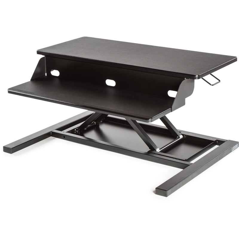 Luxor Two-Tier Pneumatic Standing Desk Converter (Black)