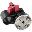 CAMVATE 15mm Single Rod Clamp with ARRI Rosette Mount for Handle Shoulder Rig (Red Thumbscrew)