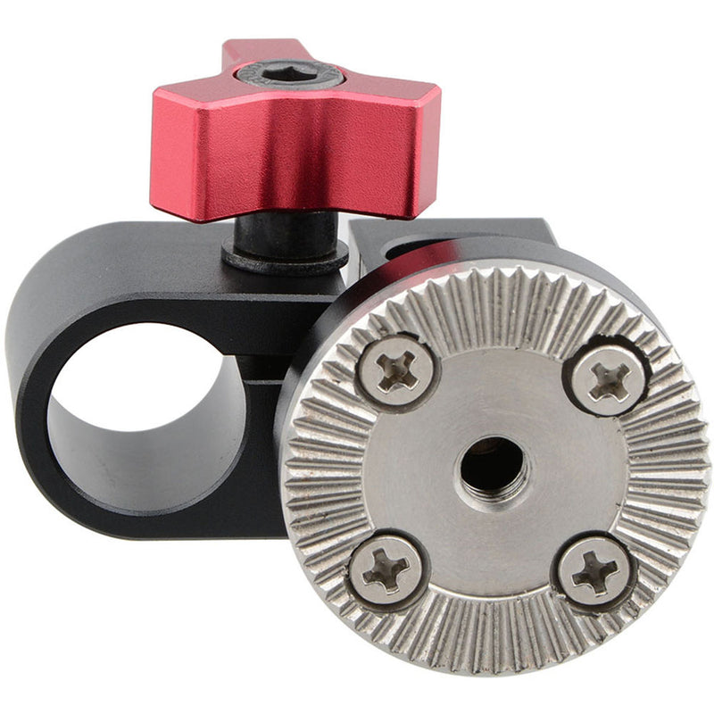CAMVATE 15mm Single Rod Clamp with ARRI Rosette Mount for Handle Shoulder Rig (Red Thumbscrew)